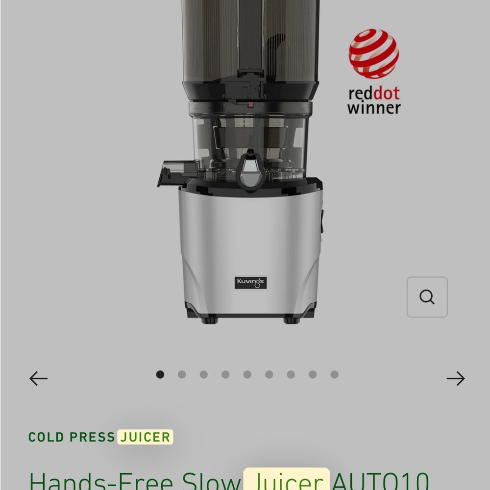 Kuvings Hands-Free auto10 cold pressed Slow Juicer